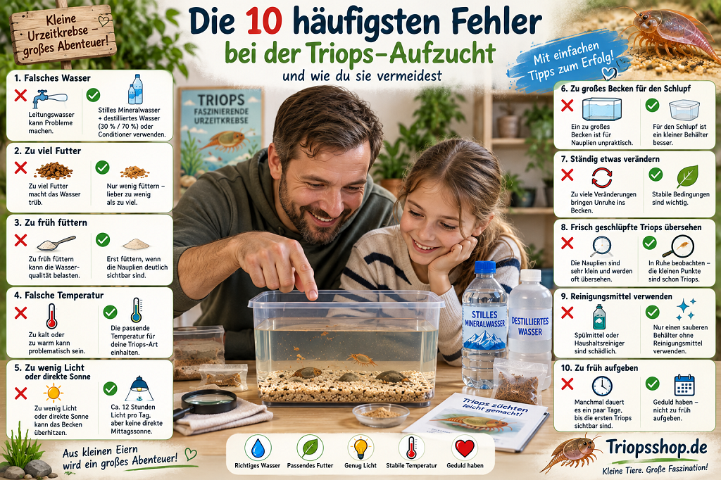 Triops-Aufzucht: 10 häufige Fehler vermeiden