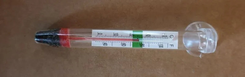 Wasserthermometer aus Glas mit Saugnapf