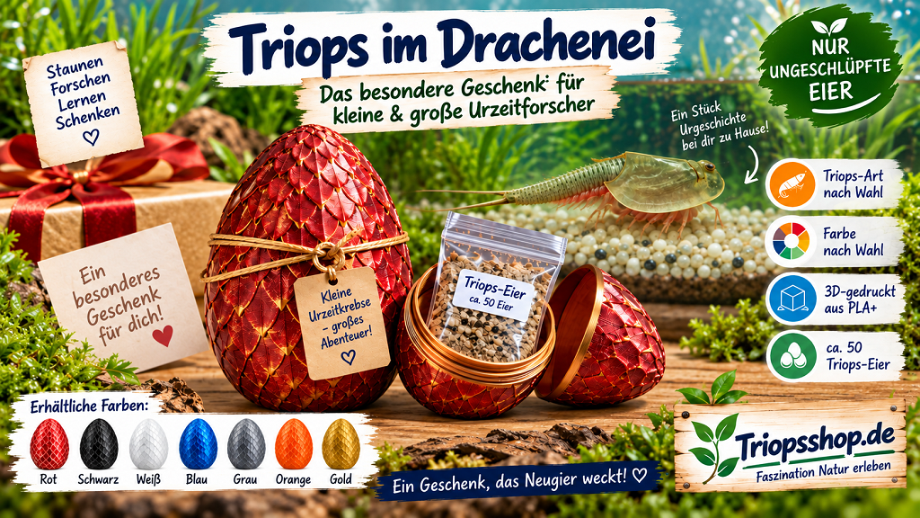 Triops Eier im Drachenei Geschenk