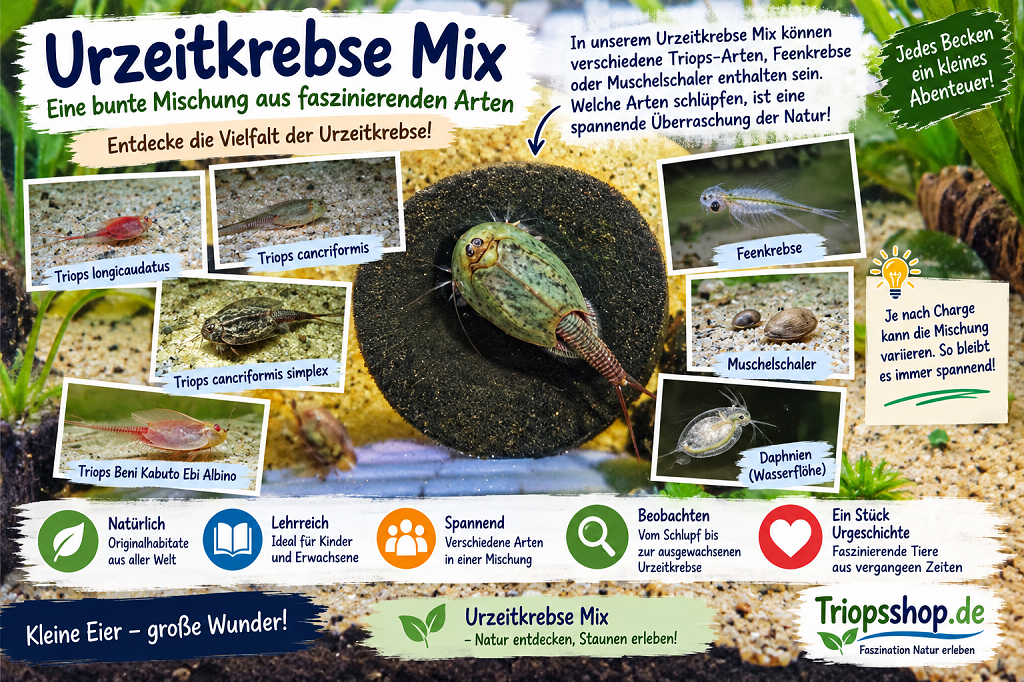 Mix von Triops, Feenkrebse & Muschelschaler