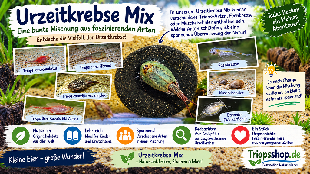 Triops - Muschelschaler - Feenkrebse Mix