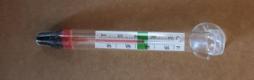 Wasserthermometer aus Glas mit Saugnapf